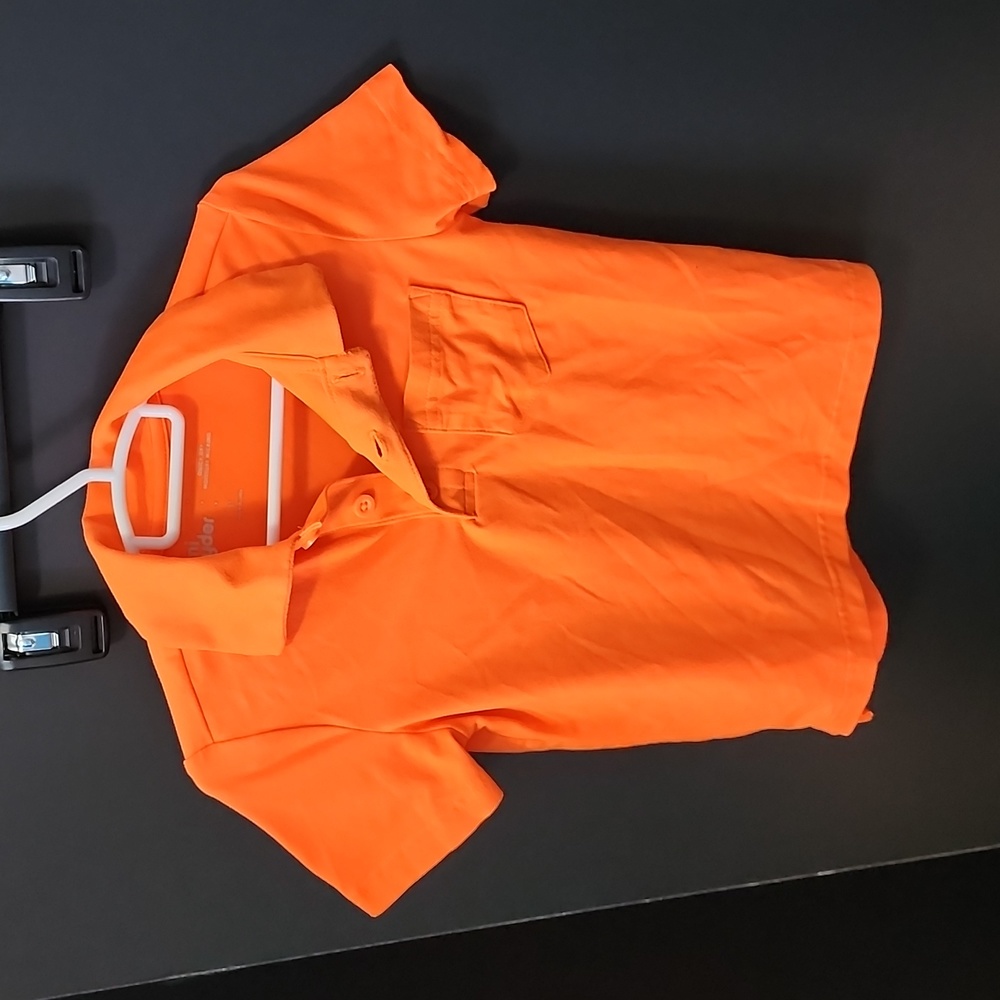 Orange Polo Rumi+Ryder 3T Polo Toddler Worn